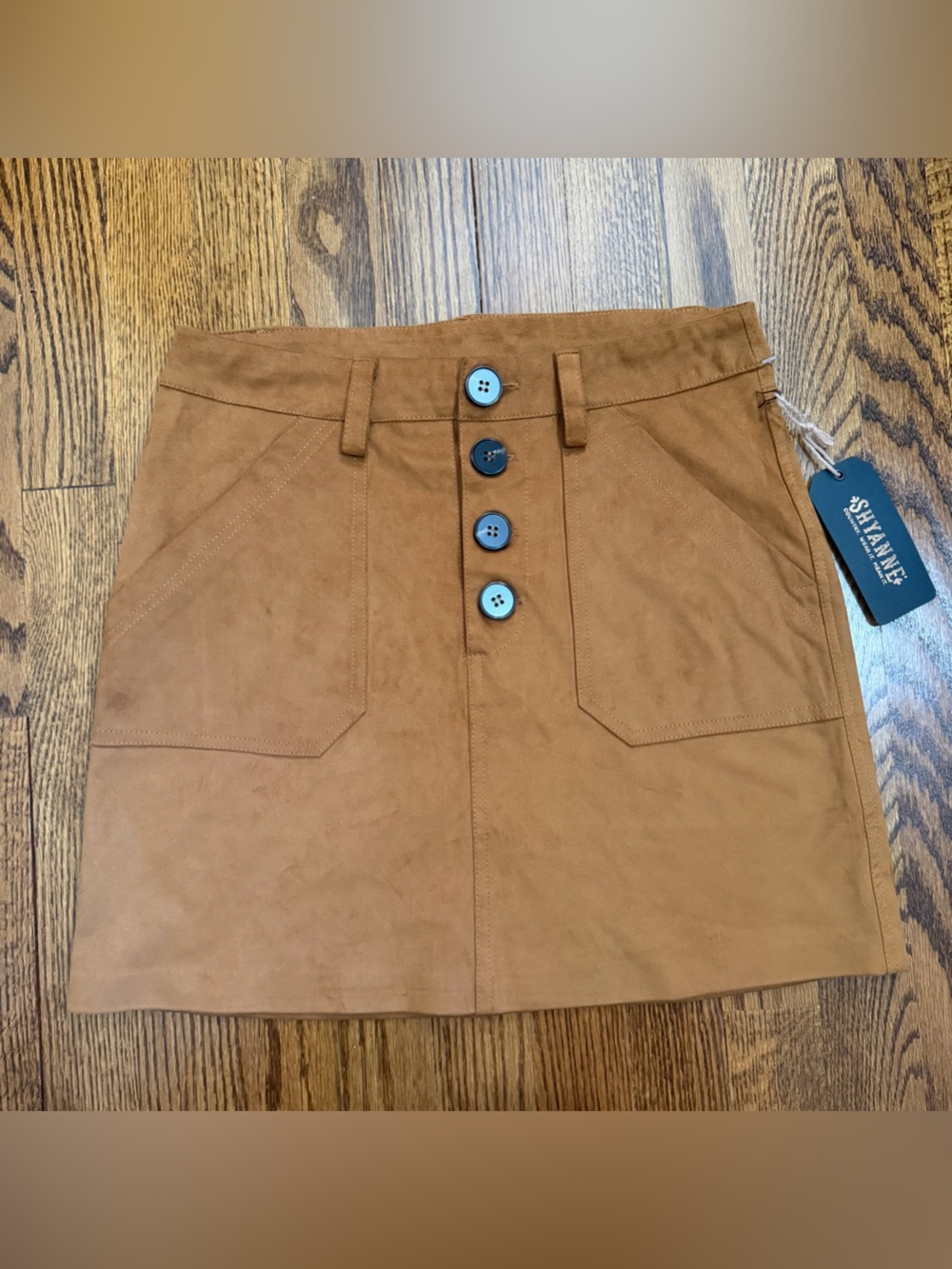 Shyanne Boot Barn Tan Suede Like Western Wear Mini Skirt Size XS, NWT